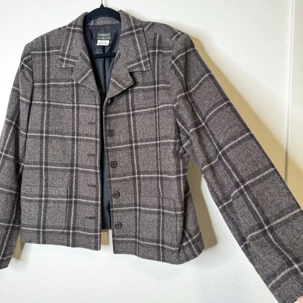 Vintage‎ Gray Plaid Jacket